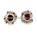 Ruby stone stud earrings fashion earrings turkish jewelry